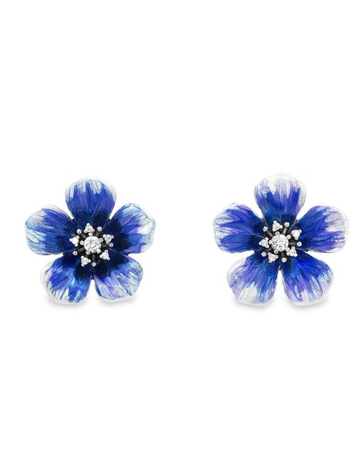 Plumeria crystal&blue earrings GOCCIAZZURRA JEWELS | ORPLUMERIARODIOBLU